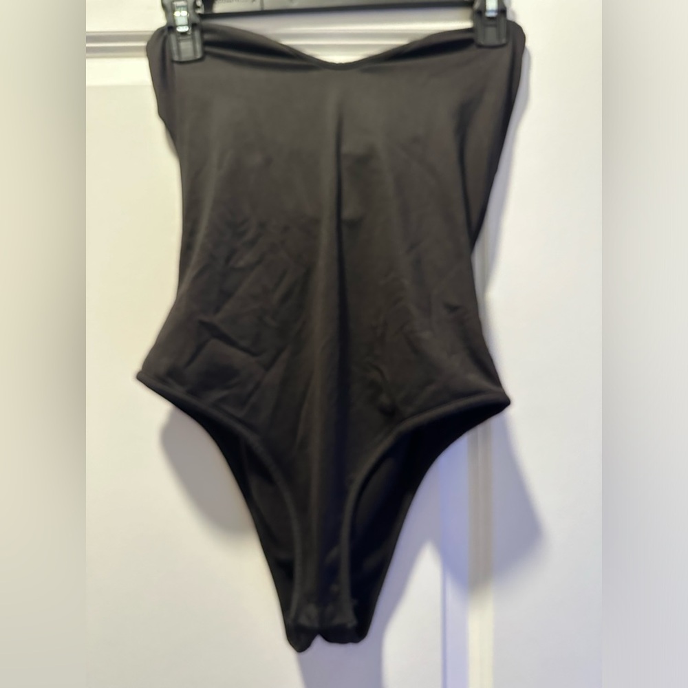 Black halter bodysuit